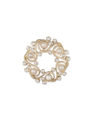 Broches Anne Klein Faux Pearl Wreath Brooch   | MFU-8235980